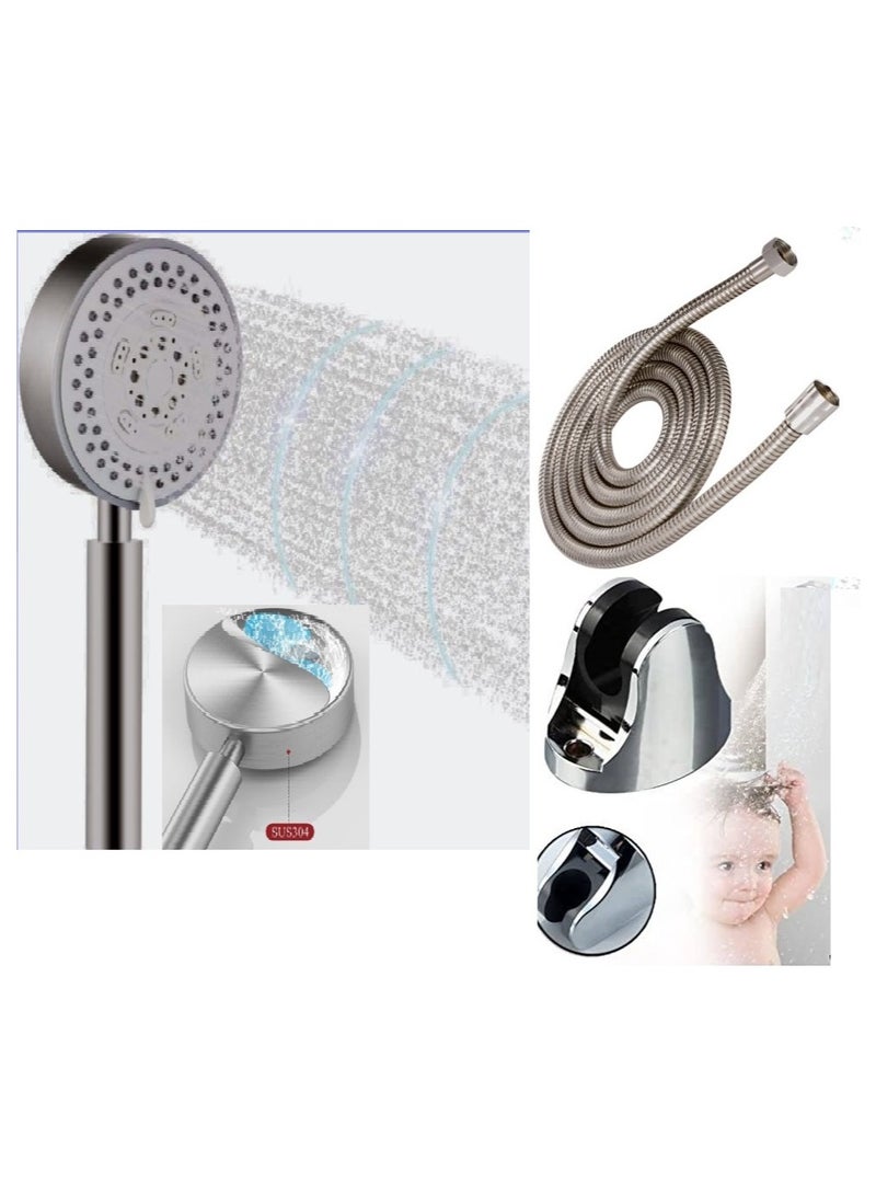 100% Professional choice Stainless steel shower head with heat-resistant nickel hose for available service - Image 1